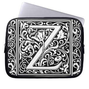 Buchstabe Z Mittelalterliche Monogramm-Kunst Nouve Laptopschutzhülle
