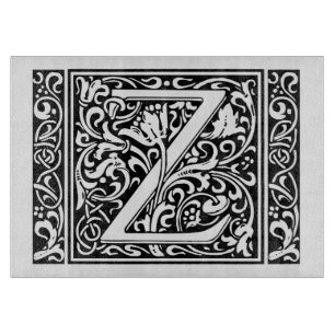 Buchstabe Z Mittelalterliche Monogramm-Kunst Nouve Schneidebrett