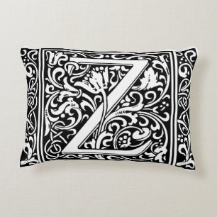 Buchstabe Z Mittelalterliche Monogramm-Kunst Nouve Zierkissen