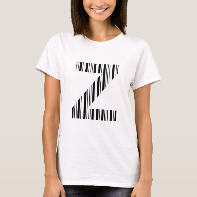 BUCHSTABE Z STRICHCODE Erster Anfangsbuchstabe-Str T-Shirt (Vorderseite)