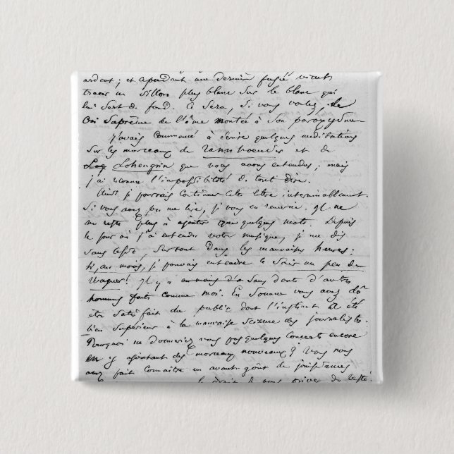 Buchstabe zu Richard Wagner am 17. Februar 1860 Button (Vorderseite)