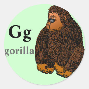 Buchstabeg-Gorilla Aufkleber