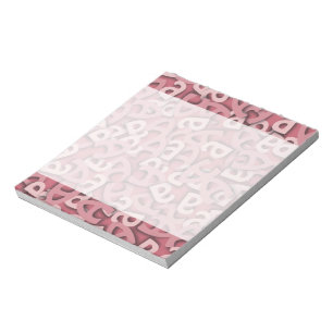 Buchstaben a, rosa notizblock