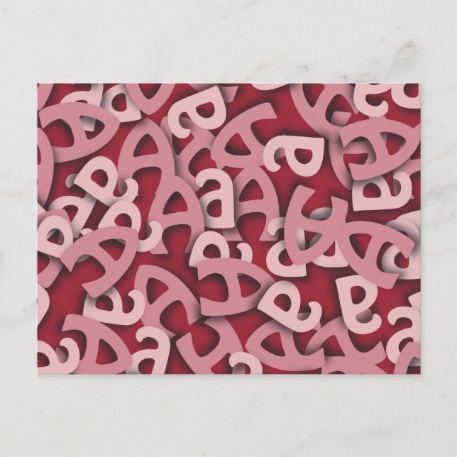 Buchstaben a, rosa postkarte (Vorderseite)