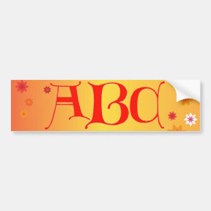 Buchstaben ABC Autoaufkleber