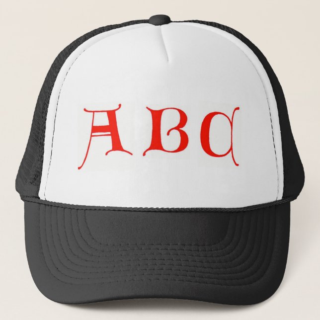 Buchstaben ABC Hat Truckerkappe (Vorderseite)