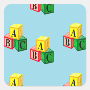 Buchstaben abc quadratischer aufkleber