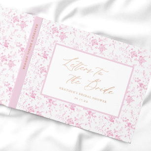 Buchstaben an das Bride Pink Toile Brautparty Gästebuch