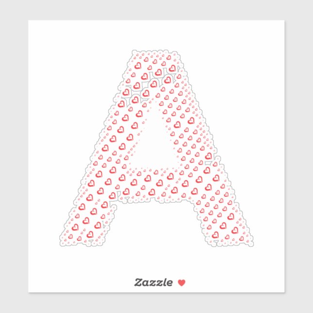 BUCHSTABEN AUS HERZEN AUFKLEBER (Blatt)