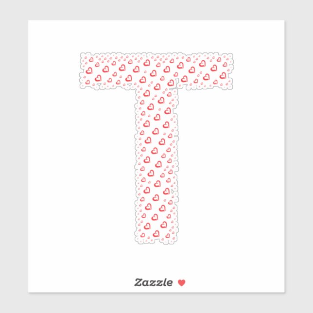 BUCHSTABEN AUS HERZEN AUFKLEBER (Blatt)