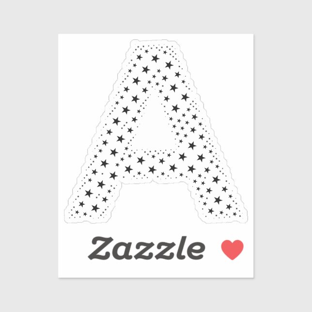 BUCHSTABEN AUS SCHWARZEN STERNEN AUFKLEBER (Blatt)