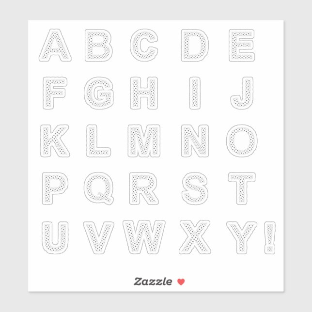 BUCHSTABEN AUS SCHWARZEN STERNEN AUFKLEBER (Blatt)