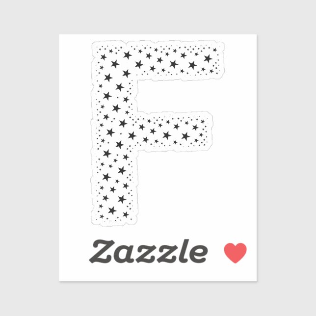 BUCHSTABEN AUS SCHWARZEN STERNEN AUFKLEBER (Blatt)