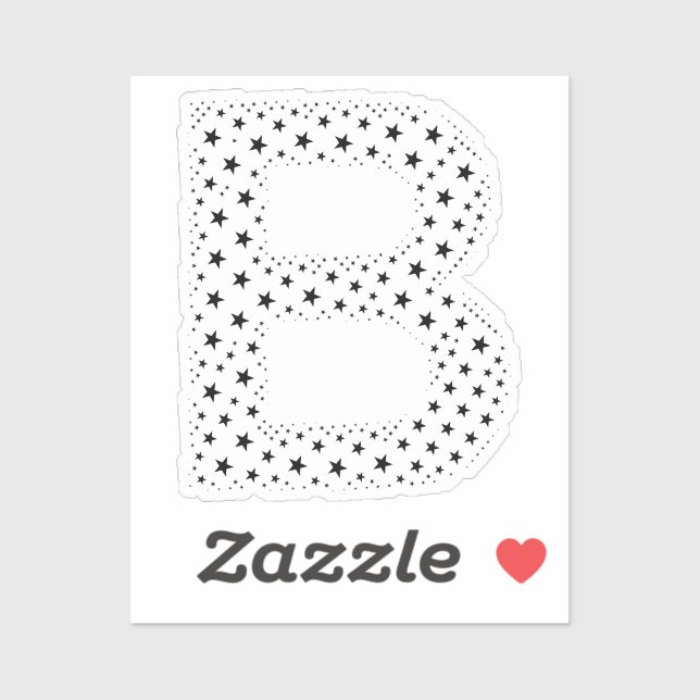BUCHSTABEN AUS SCHWARZEN STERNEN AUFKLEBER (Blatt)