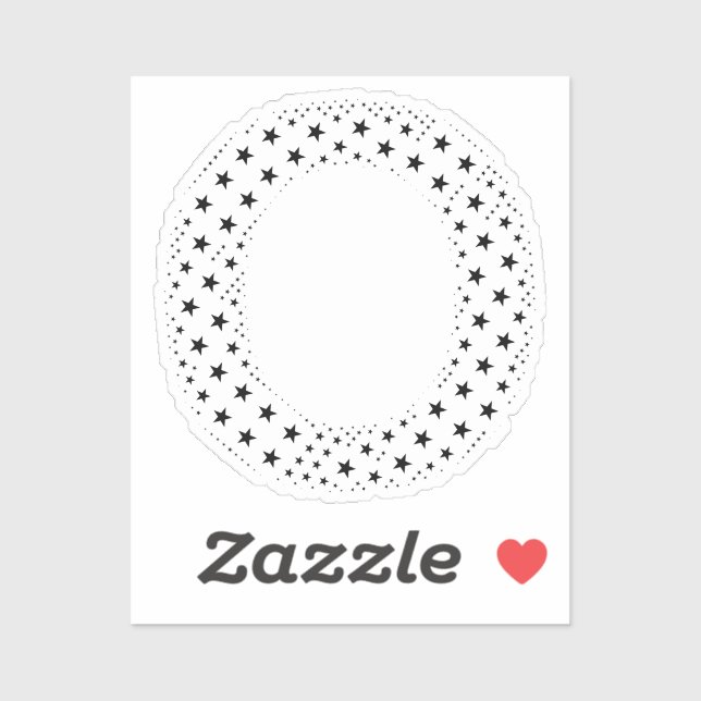 BUCHSTABEN AUS SCHWARZEN STERNEN AUFKLEBER (Blatt)