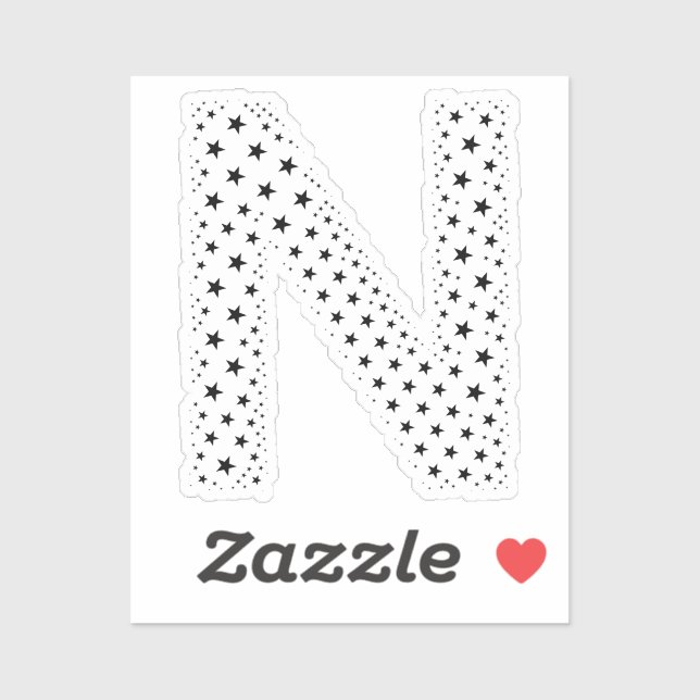 BUCHSTABEN AUS SCHWARZEN STERNEN AUFKLEBER (Blatt)