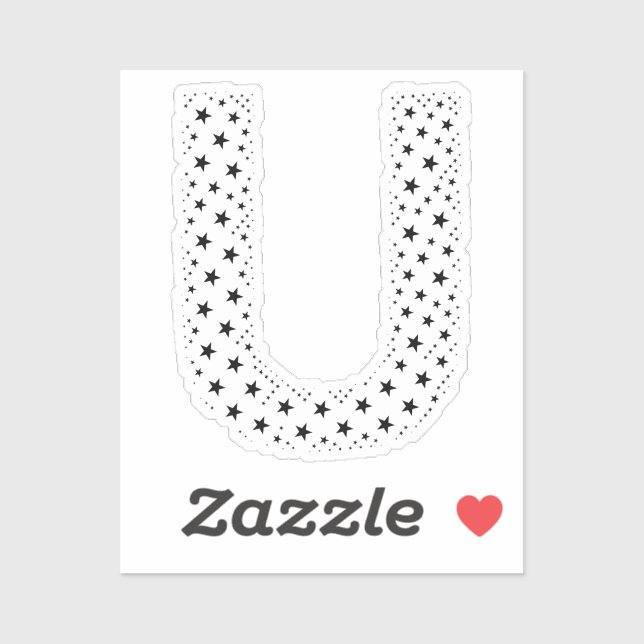 BUCHSTABEN AUS SCHWARZEN STERNEN AUFKLEBER (Blatt)