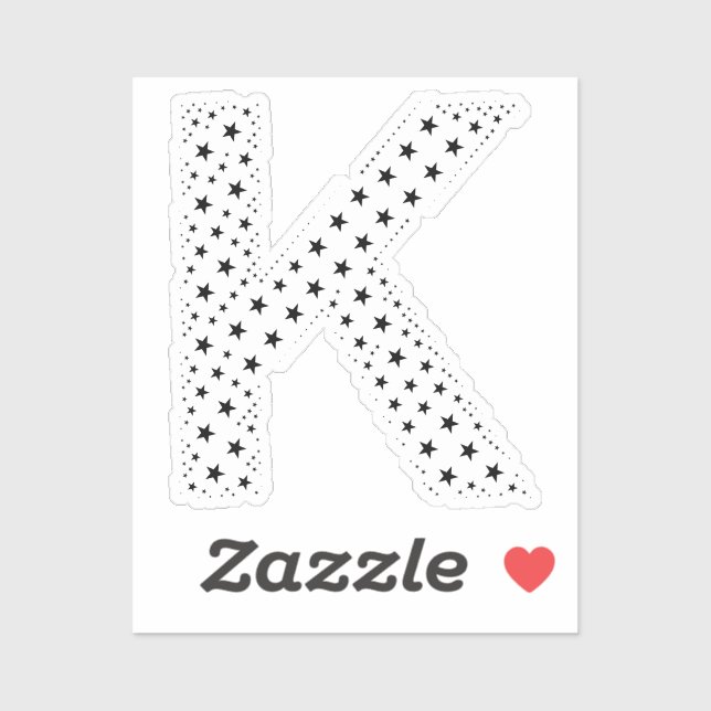 BUCHSTABEN AUS SCHWARZEN STERNEN AUFKLEBER (Blatt)