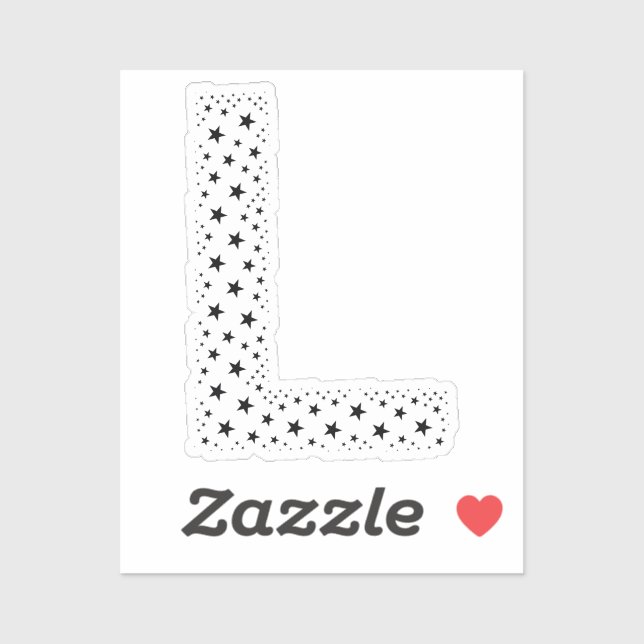 BUCHSTABEN AUS SCHWARZEN STERNEN AUFKLEBER (Blatt)