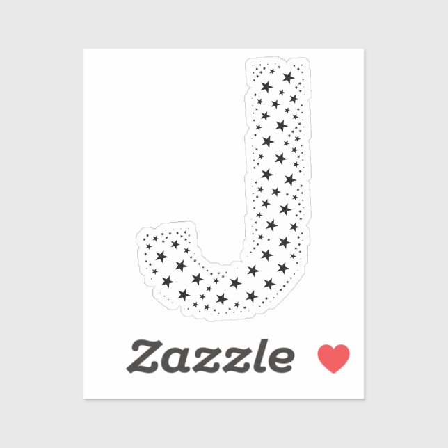 BUCHSTABEN AUS SCHWARZEN STERNEN AUFKLEBER (Blatt)