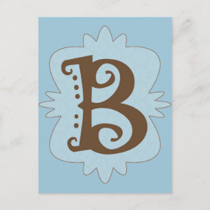 Buchstaben B Monogramm Postkarte
