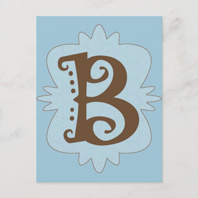 Buchstaben B Monogramm Postkarte (Vorderseite)