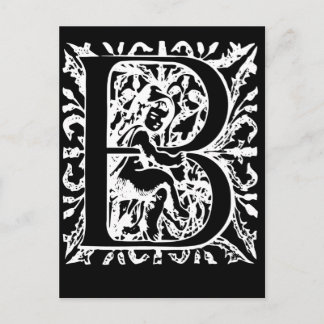 Buchstaben B Schwarze und Weiße Monogramm-Karten Postkarte