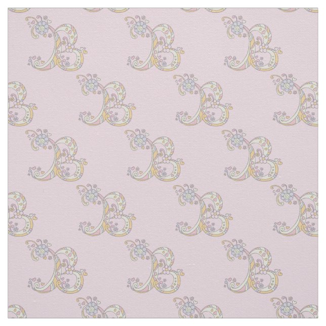 Buchstaben B, Ziertext Stoff (Muster)