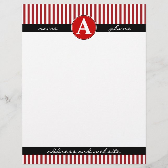 Buchstaben, benutzerdefiniert und Mit Monogramm Briefkopf (Vorderseite)