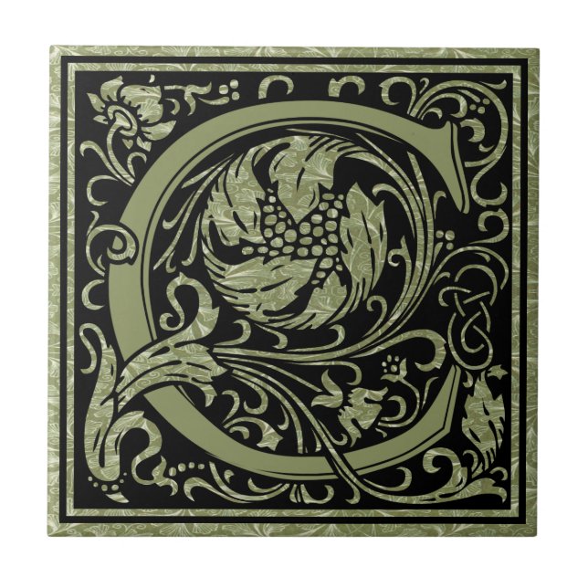 Buchstaben C Monogramm Fliese (Vorderseite)