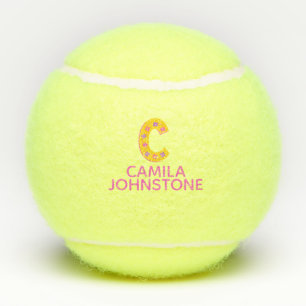 Buchstaben C, monogramm, Mädchen, personalisiert, Tennisbälle