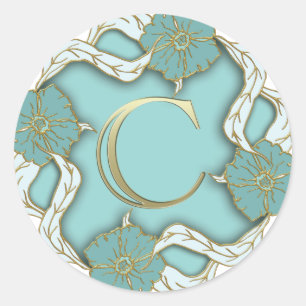 Buchstaben c Monogramm Runder Aufkleber