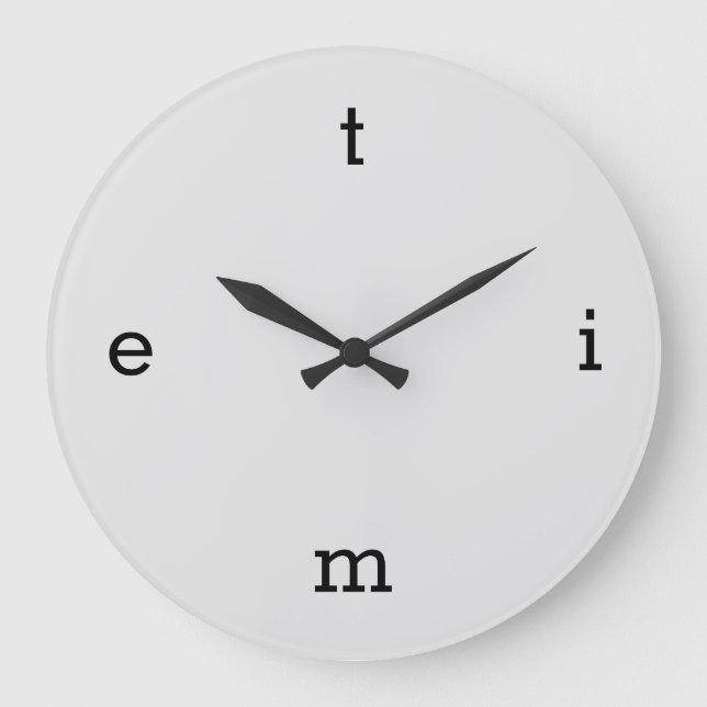Buchstaben der TIME Große Wanduhr (Vorderseite)