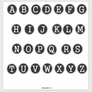 Buchstaben des Alphabet-Schreibmaschinenstils Aufkleber