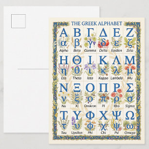 Buchstaben des modernen griechischen Alphabets - Ä Postkarte