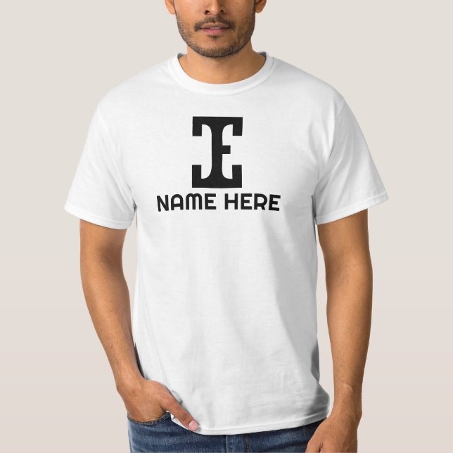 Buchstaben e Initialen können personalisiert werde T-Shirt (Vorderseite)