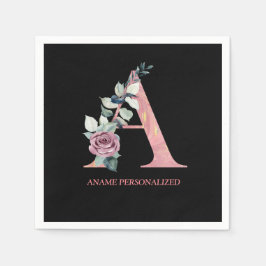 Buchstaben eines Monogrammes mit floralen Buchstab Serviette