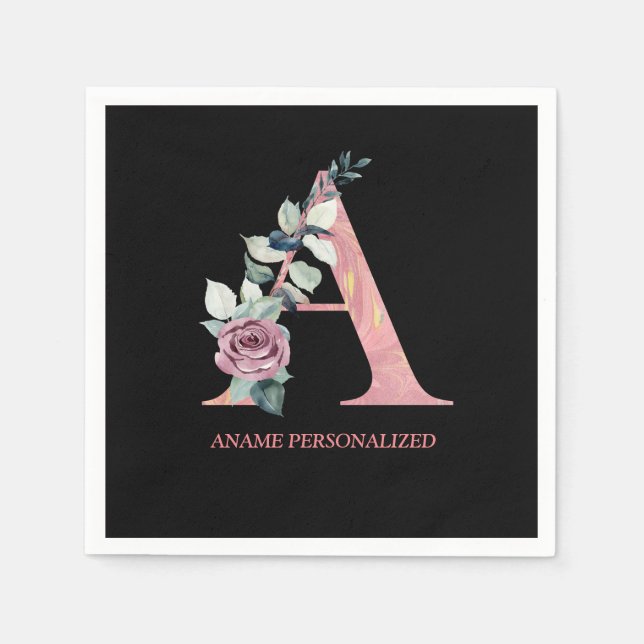 Buchstaben eines Monogrammes mit floralen Buchstab Serviette (Vorderseite)