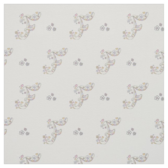 Buchstaben F Blume Text für Monogramm Stoff (Muster)