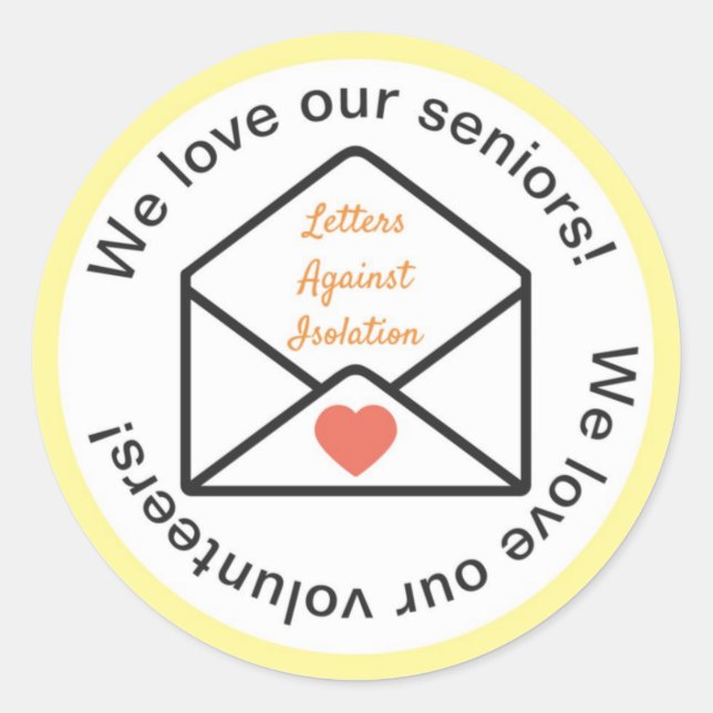 Buchstaben gegen Isolation Runder Aufkleber (Vorderseite)