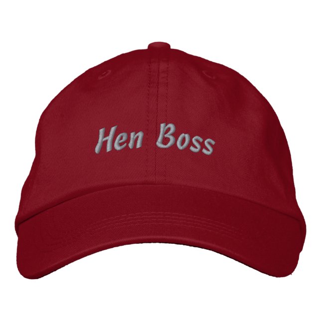 Buchstaben Hen Boss in Grau Bestickte Baseballkappe (Vorderseite)