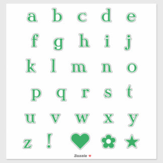 Buchstaben im grünen Text | Monogram Alphabet Stic Aufkleber