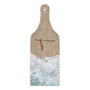 BUCHSTABEN IM SAND T SCHNEIDEBRETT