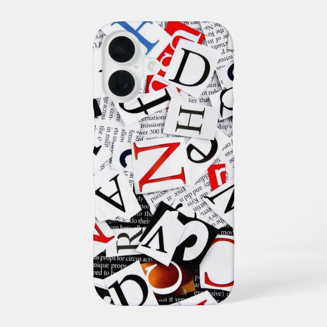 Buchstaben iPhone 16 Hülle (Rückseite)