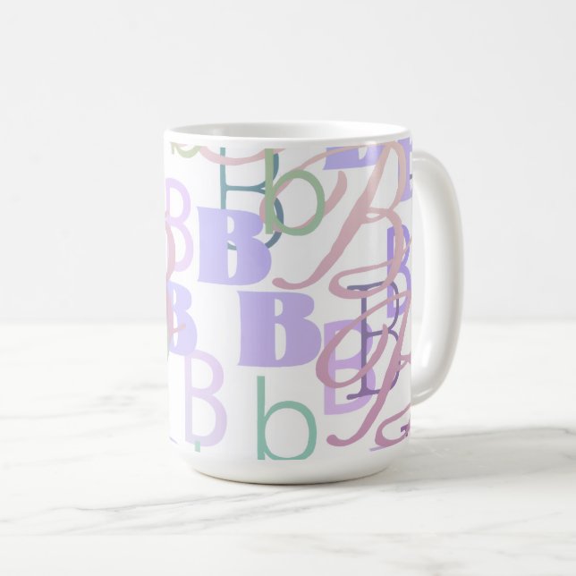 Buchstaben-Konfetti "B" Kaffeetasse (VorderseiteRechts)