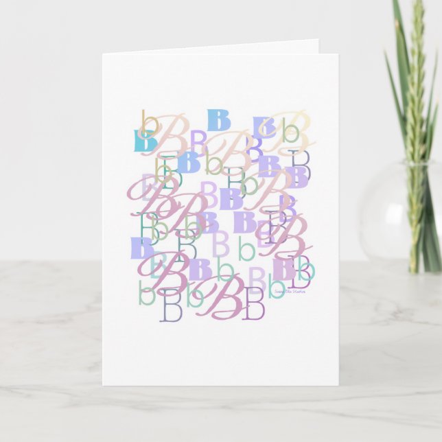 Buchstaben-Konfetti "B" Karte (Vorderseite)