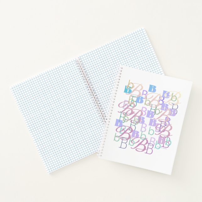 Buchstaben-Konfetti "B" Notizbuch (Innenseite)