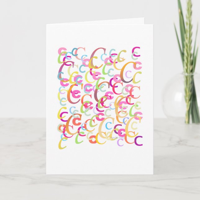 Buchstaben-Konfetti "C" Karte (Vorderseite)