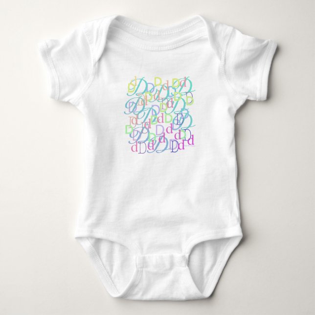 Buchstaben Konfetti "D" Baby Body Strampler (Vorderseite)
