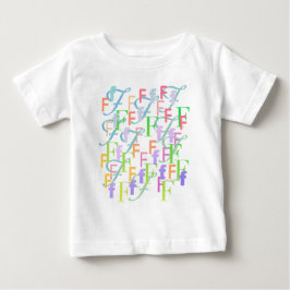 Buchstaben-Konfetti "F" Baby T-shirt